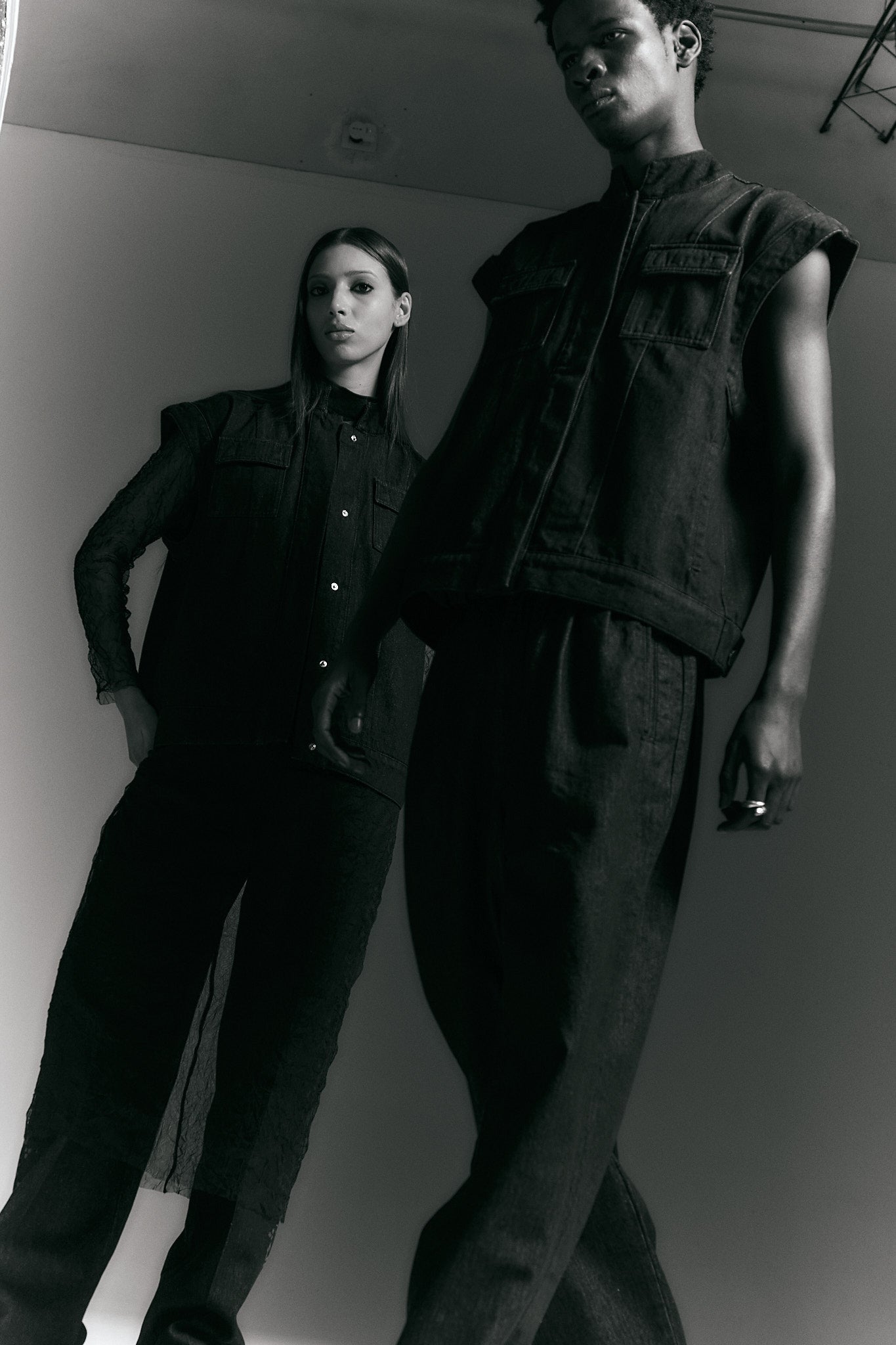 Veste sans manches en denim FARAH - Noir