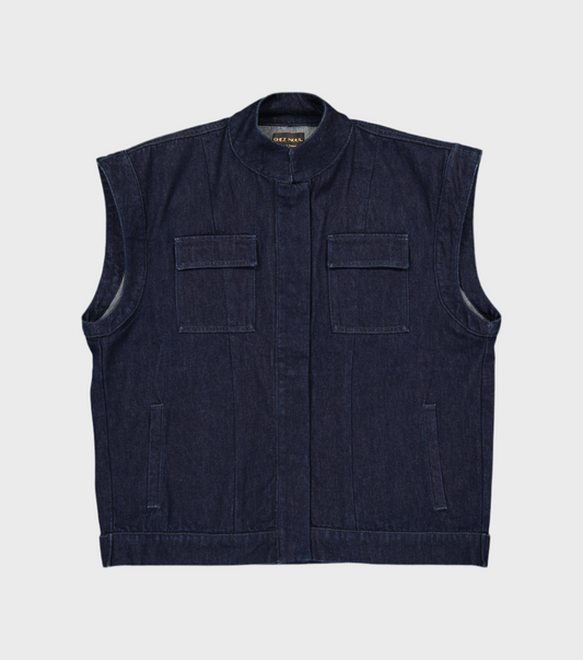 Veste sans manches en denim de coton biologique FARAH