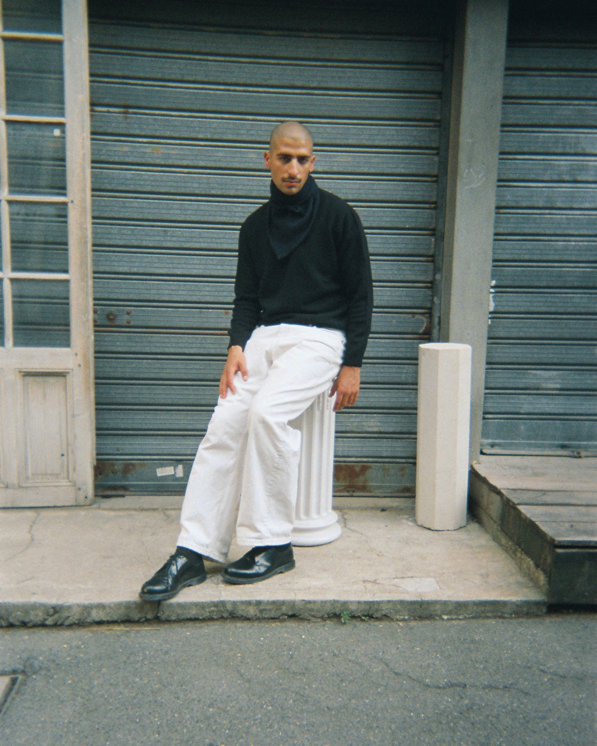 Pull col montant BARDO en laine et cachemire - Noir