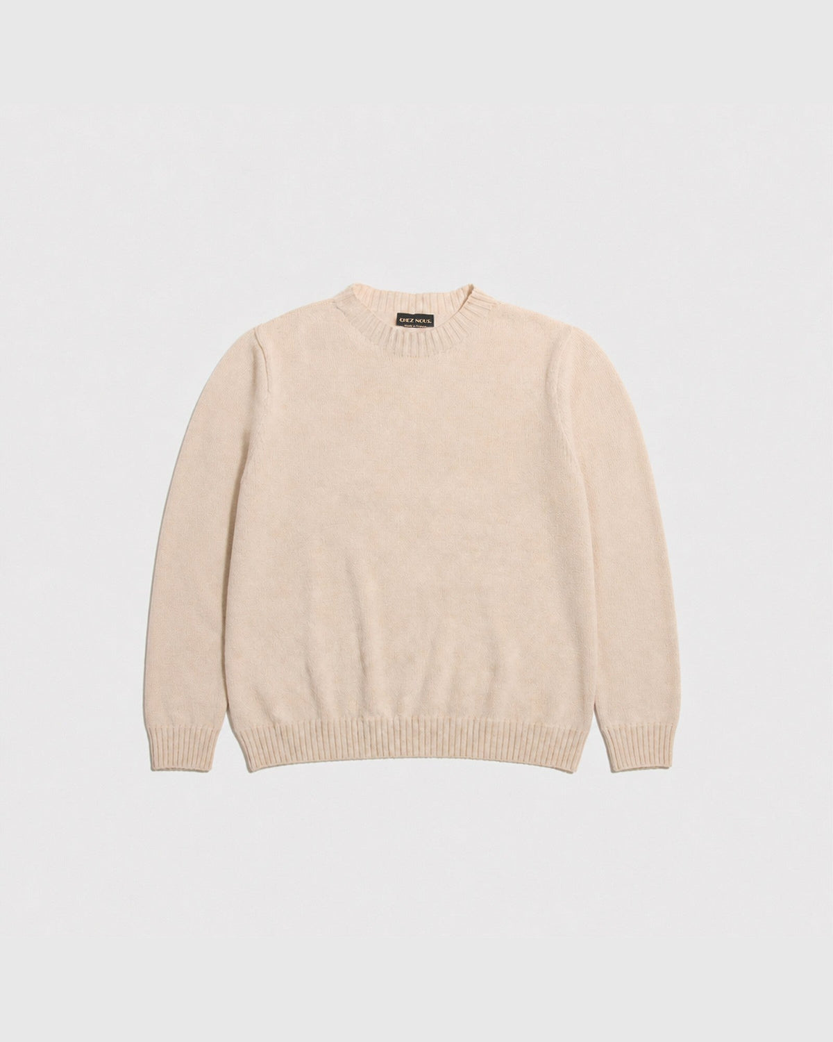Pull col montant BARDO beige en laine et cachemire, vu de face, CHEZ NOUS