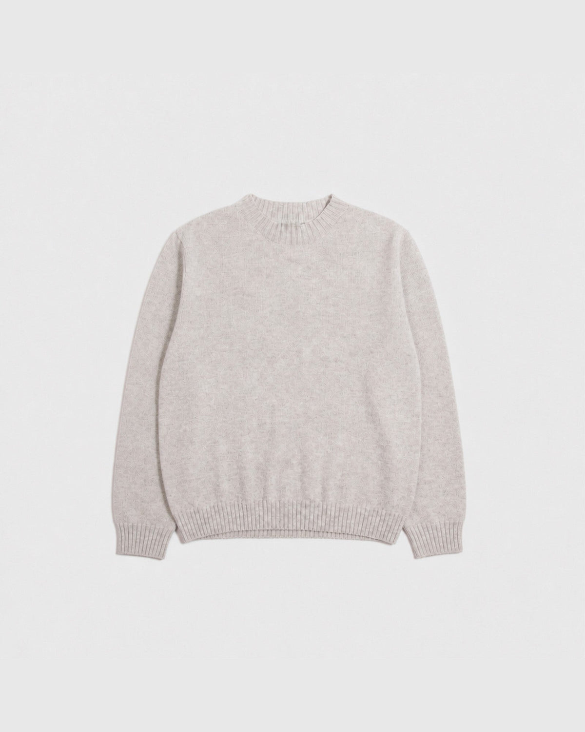 Pull col montant BARDO gris clair en laine et cachemire, vu de face, CHEZ NOUS