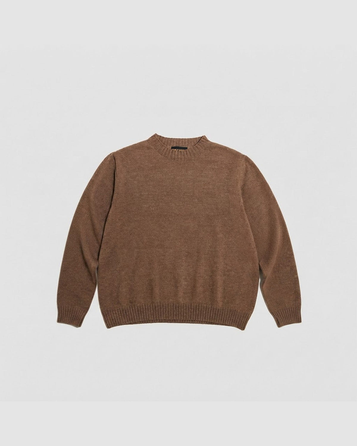 Pull col montant BARDO taupe en laine et cachemire, vu de face, CHEZ NOUS